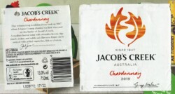 Original Jacob's Creek labels.